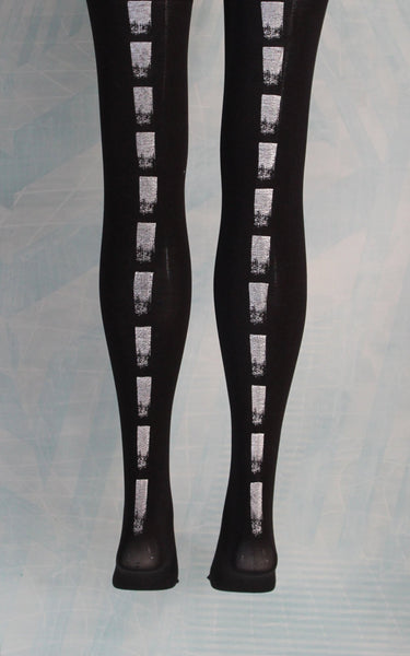 hose. Tights Hosiery Black Silver Dash Tights Free UK