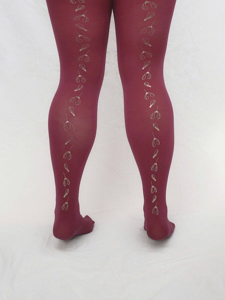 Tights & Hosiery for Women | Claret Sycamore Tights | Free UK Delivery
