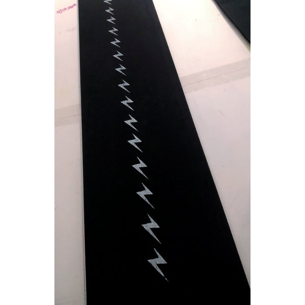 hose. | Metallic Lightning Bolt Screen Printed Black Tights | 80 Denier