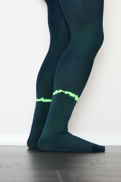 hose. | Navy Neon Flash | Hand Dyed Tights | Limited Edition | 100 Denier |